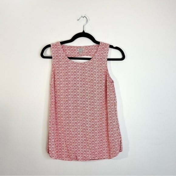 Tristan red white geometric print cut out sleeveless top S - Picture 2 of 7